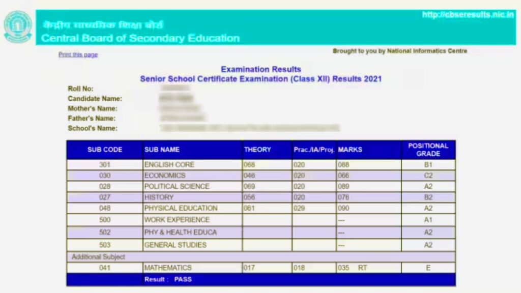 CBSE Class 12th Result 2026